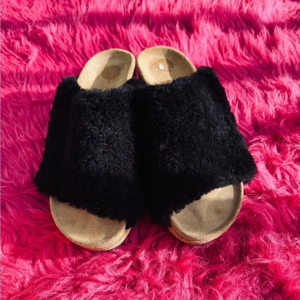 BIRKENSTOCK Papillio Women's Namica Teddy Shearling Black Sz 9 - Picture 8 of 9